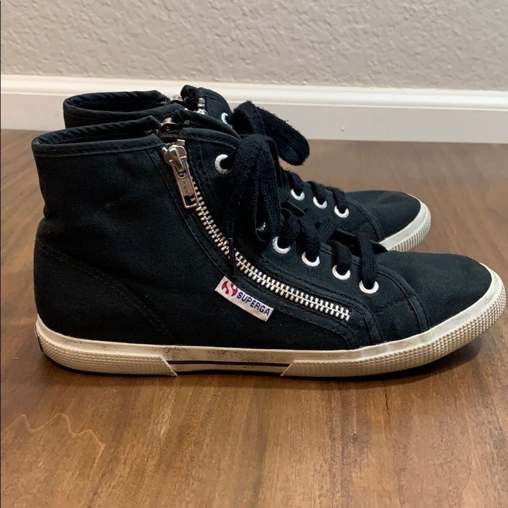 Superga high tops with zipper